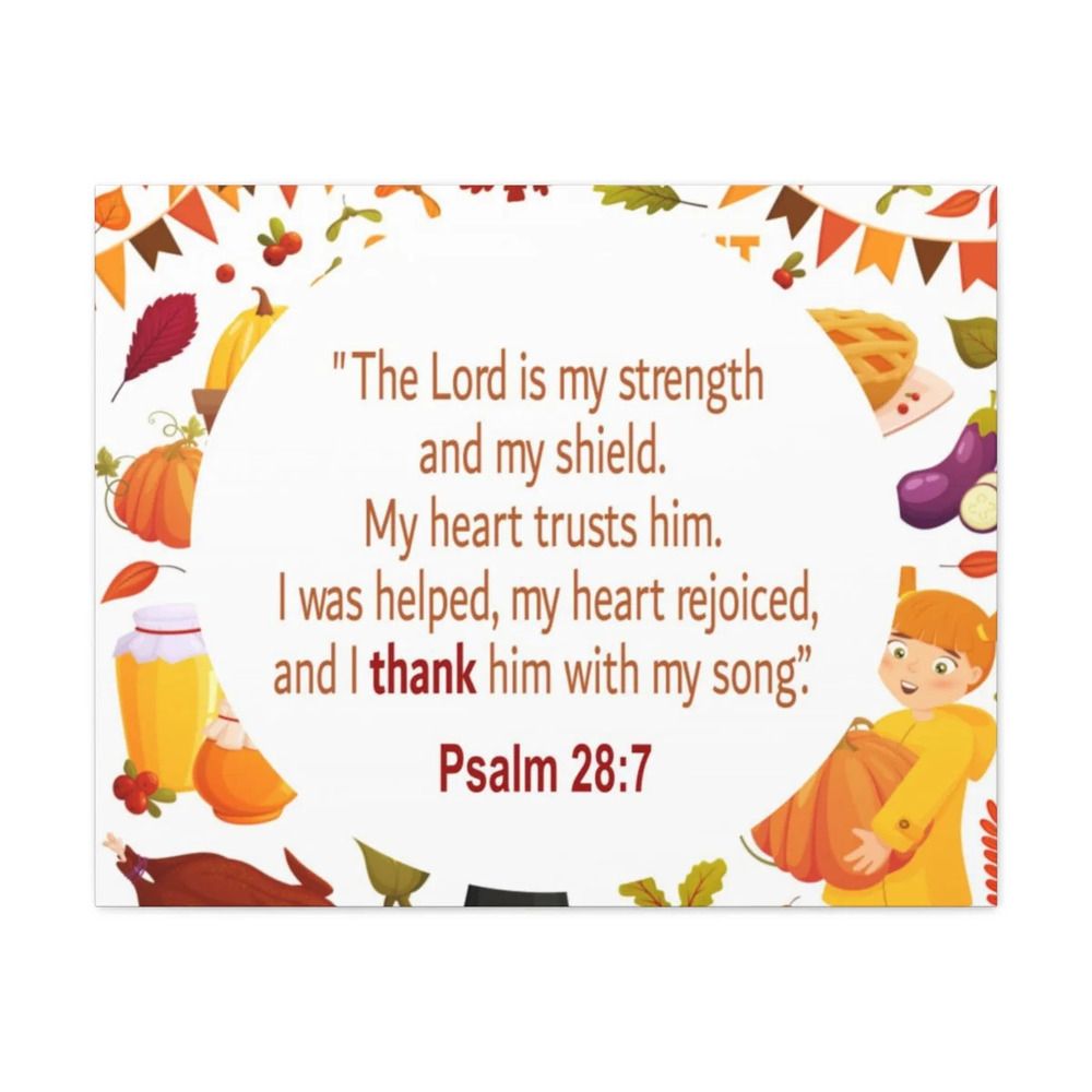 Scripture Walls Psalm 28:7 Lord Is My Strength Bible Verse Canvas Christian